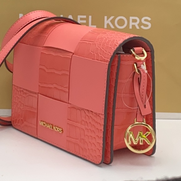 MICHAEL KORS MERCER SMALL CLUTCH XBODY GRAPEFRUIT - Picture 4 of 16